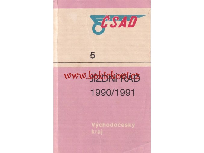 ČSAD -5- Jízdní řád 1990-1991 -Východočeský kraj - pěkný stav - 1072 stran