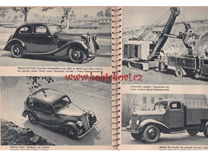 ČESKOMORAVSKÉ STROJÍRNY A.S. KALENDÁŘ 1941 - rypadlo čkd - Praga Lady - pojízdná zubařská ordinace - hradlový staniční přístroj