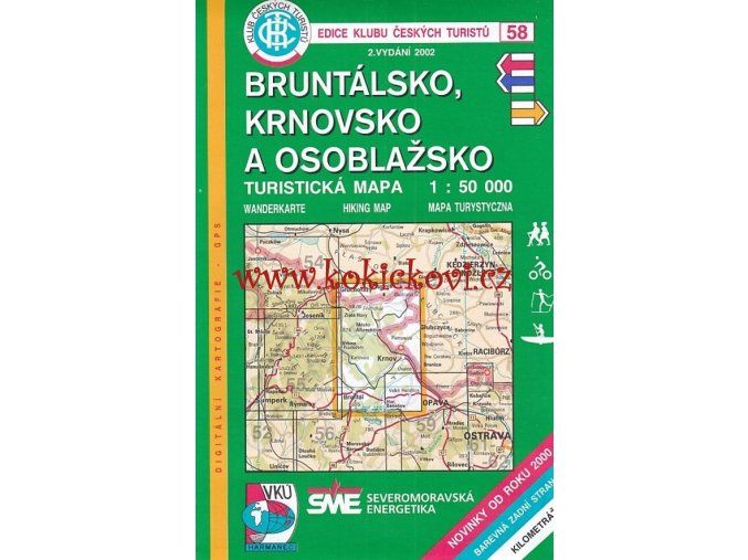 TURISTICKÁ MAPA: BRUNTÁLSKO, KRNOVSKO A OSOBLAŽSKO