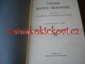 ČASOPIS MATICE MORAVSKÉ ROČNÍK 58 BRNO 1934