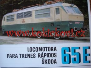 LOKOMOTIVA ŠKODA 65E REKLAMNÍ PROSPEKT A4 IA STAV 4 STRANY