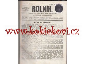 ČASOPIS ROLNÍK ROČNÍK 3 Z ROKU 1866