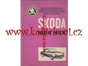 Škoda 1000 MBX TUDOR DE LUXE DODATEK NÁHR. DÍLŮ 1967