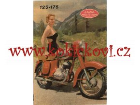 MOTOCYKL JAWA 125 A 175 SEXY LETÁK S KRÁSNOU DÍVKOU