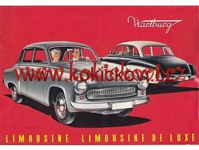 ORIGINÁL PROSPEKT WARTBURG LIMOUSINE DE LUXE FORMTÁ A4