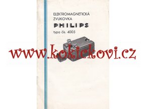 ELEKTROMAGNETICKÁ ZVUKOVKA PHILIPS 1933 REKLAMNÍ PROSPEKT