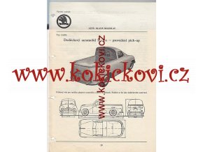 ŠKODA 1201 DODÁVKOVÝ AUTOMOBIL PICK UP KATALOGOVÝ LIST A4