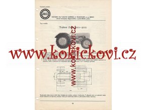 TRAKTOR ZETOR 3011-3012 REKLAMNÍ KATALOGOVÝ LIST A4 TECHNICKÁ DATA