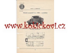 NÁKLADNÍ AUTOMOBIL TATRA 111 - NRE S NAVIJÁKEM KATALOGOVÝ LIST ZE 60. LET