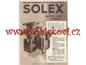 KARBURÁTO SOLEX - REKLAMNÍ LETÁK -193? - FORMÁT A4