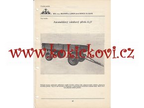 AUTOMOBILOVÝ VALNÍKOVÝ PŘÍVĚS A3V KATALOGOVÝ LIST A4