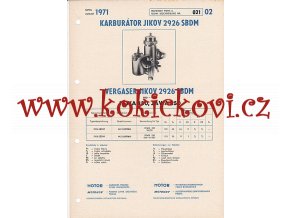 MOTOCYKL JAWA 350 - JAWA 250 - KARBURÁTOR JIKOV - TECHNICKÝ POPIS - A4