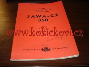 JAWA-ČZ 350 typ 354 - 1954 - seznam náhradních součástí