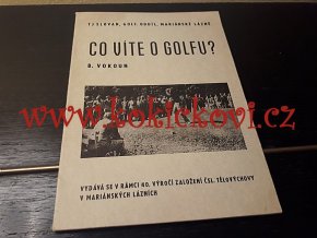 CO VÍTE O GOLFU - B. VOKOUN TJ. SLOVAN MARIÁNSKÉ LÁZNĚ