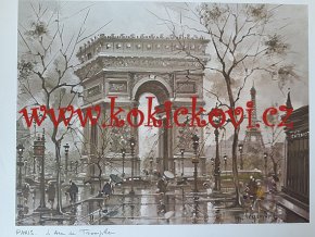 L'arche de Triomphe - PAŘÍŽ - UMĚLECKÝ TISK - VHODNÉ K DEKORACI 45*35 CM