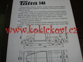 TATRA 141 - TECHNICKÝ LIST - LETÁK - 2 STR. A5