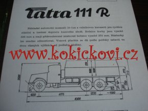 TATRA 111 R - TECHNICKÝ LIST - LETÁK - 2 STR. A5