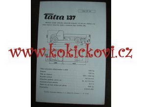 TATRA 137  - TECHNICKÝ LIST - LETÁK - 1 LIST A5