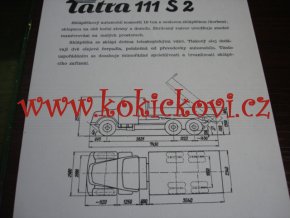 TATRA 111 S 2 - TECHNICKÝ LIST - LETÁK - 2 STR. A5