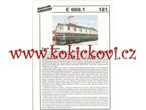 ELEKTRICKÁ LOKOMOTIVA - E 669.1 - REKLAMNÍ PROSPEKT - A4 - 2 STRANY