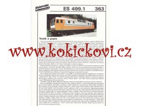 ELEKTRICKÁ LOKOMOTIVA - ES 499.1 - REKLAMNÍ PROSPEKT - A4 - 2 STRANY