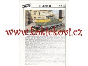 ELEKTRICKÁ LOKOMOTIVA - S 426.0 - REKLAMNÍ PROSPEKT - A4 - 2 STRANY