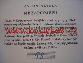 Nezapomeň - 1946 - ČÍSLOVANÝ VÝTISK S PODPISY JAROSLAV SEIFERT A VIKTOR POLÁŠEK