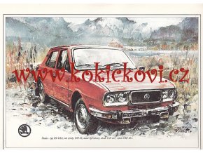 ŠKODA 120 GLS - REKLAMNÍ KRESBA REPRODUKCE - VLADIMÍR BIDLO - 1977