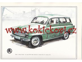 ŠKODA OCTAVIA COMBI - REKLAMNÍ KRESBA REPRODUKCE - VLADIMÍR BIDLO - 1969