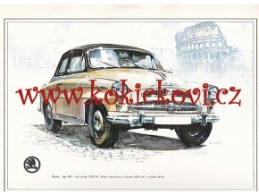 ŠKODA 440 - REKLAMNÍ KRESBA REPRODUKCE - VLADIMÍR BIDLO - 1969