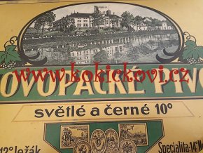 NOVOPACKÉ PIVO SVĚTLÉ ČERNÉ - NOVOPACKÝ GRANÁT 14 - REKLAMNÍ CEDULE