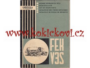 KAROSA FEK V3S SEZNAM NÁHRADNÍCH DÍLŮ - MOTOKOV- 1965