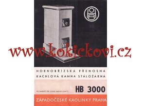 Reklamní prospekt Západočeských kaolinek Praha - kamna HB 3000