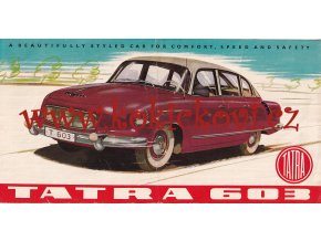 Tatra 603 - prospekt - 1959 - TEXTY ANGLICKY - ORIGINÁL - FRANTIŠEK KARDAUS