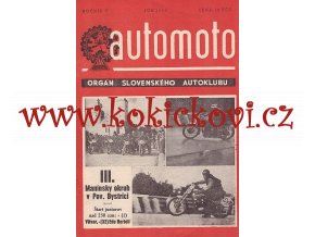 AUTOMOTO JÚN 1950 - ČASOPIS SLOVENSKÉHO AUTOKLUBU