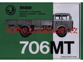 ŠKODA 706 MT nákladní automobil - reklamní leták - 1 list A4 - texty česky