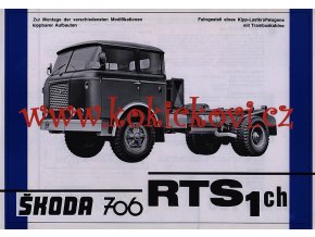 ŠKODA 706 RTS1 ch - reklamní leták - 1 list A4 - texty německy