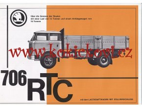 ŠKODA 706 RTC nákladní automobil - reklamní leták - 1 list A4 - texty NĚMECKY