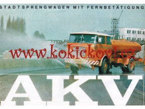 Škoda 706 RTH AKV - kropící automobil STADTSPRENGWAGEN MIT FERNBETATIGUNG - prospekt - TEXTY NĚMECKY - 1974
