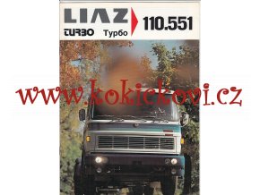 Liaz 110.551 turbo - tahač návěsů - reklamní prospekt - Motokov - texty rusky