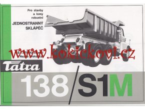 Tatra 138 S1M - reklamní prospekt - 1 list A4 - texty česky