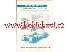 Tatra 138 NT 4 x 4 - 1964 - reklamní prospekt - texty česky - 4 strany A4