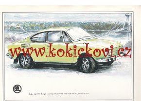 ŠKODA 110 R COUPÉ MODERNIZACE - REKLAMNÍ KRESBA REPRODUKCE - VLADIMÍR BIDLO - 1972