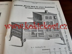 Homboker und Marienthaler Eisenwaren-Industrie und Handels-Aktien-Gesellschaft „Moravia” in Olmütz – KATALOG A CENÍK KAMEN A TROUB - 1888 - KAMNÁŘSTVÍ - MORA MORAVIA