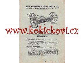 ROZMETADLA NOVITAS - JAN PRACNER - ZEMĚDĚLSKÉ STROJE NÁVOD K OBSLUZE 194?