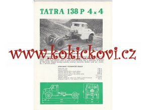 Tatra 138 P 4 x 4 - podvozek s kabinou - PROSPEKT A4 - 1964 - 4 STR. A4