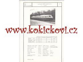 ELEKTRICKÁ TRAŤOVÁ LOKOMOTIVA ČS 7 TYP 82 E - ČSSR ŠKODA PLZEŇ - TYPOVÝ LIST