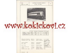 ELEKTRICKÁ RYCHLÍKOVÁ LOKOMOTIVA 68 E1 - ČSSR ŠKODA PLZEŇ - TYPOVÝ LIST