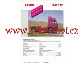 LIAZ 18.33 TBV - prospekt - 1 list - ČESKY A ANGLICKY