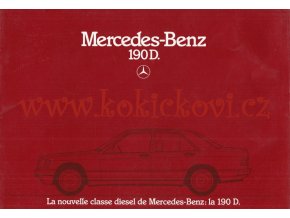 Mercedes 190 D Prospekt 1983 11/83 PROSPEKT A4 -FRANCOUZSKY